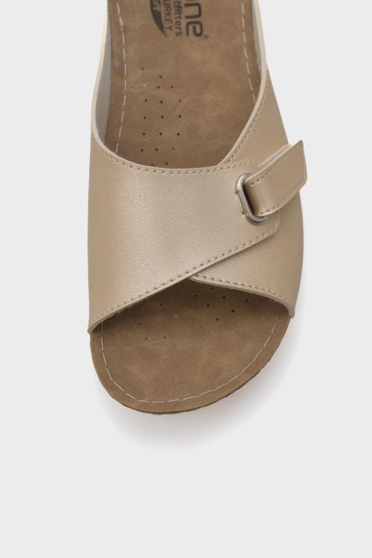 Capone Jenn Z0397 Women Gold Slide Comfort Anatomical Sandals