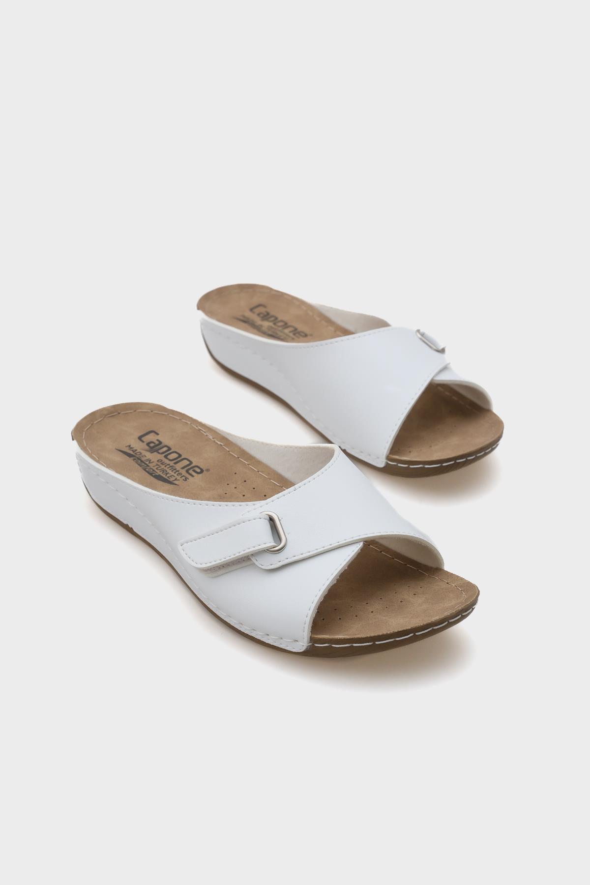 Capone Jenn Z0397 Women White Slide Comfort Anatomical Sandals