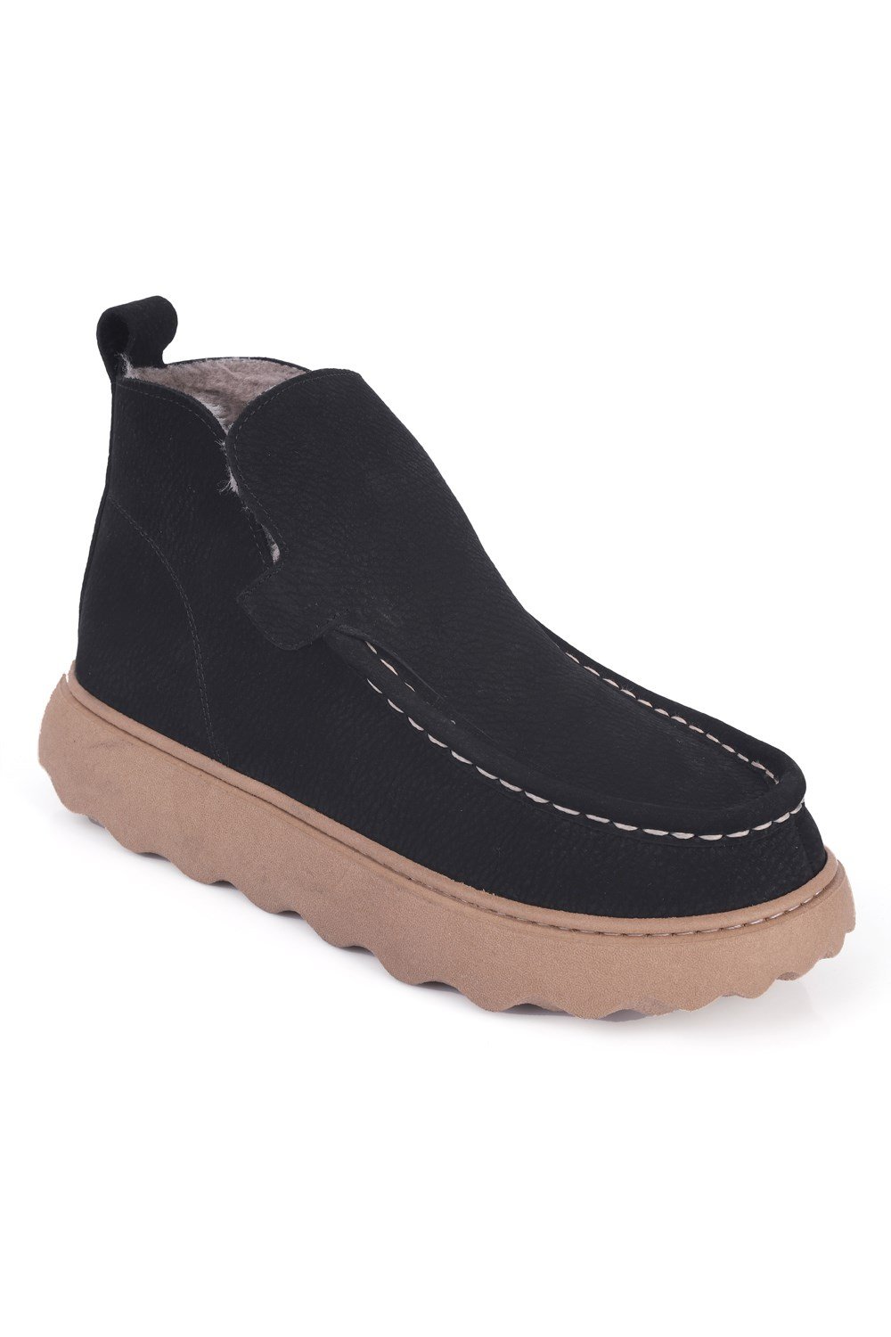 Capone Jenni Genuine Nubuck Leather Comfort Women Nubuck Black Ankle Boot