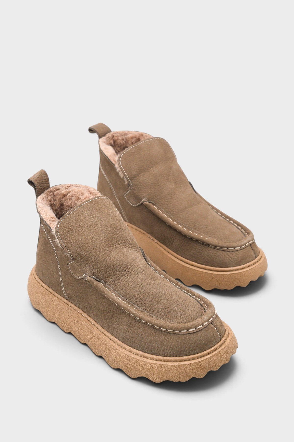 Capone Jenni Genuine Nubuck Leather Comfort Women Brown Ankle Boot