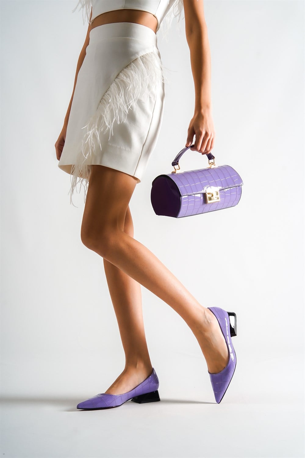 Capone Jessica Low Heel Women Lilac Shoes