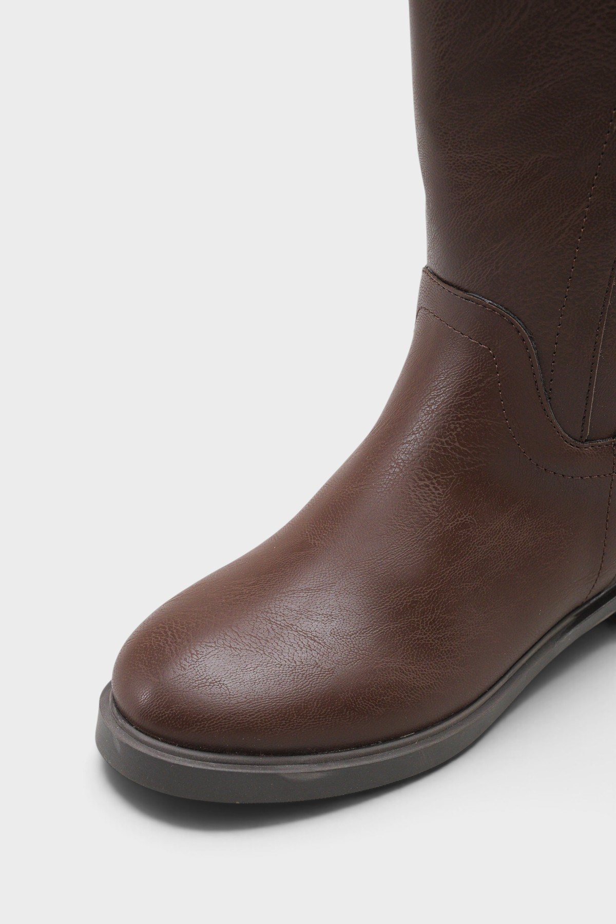 Capone Jessika Round Toe Elastic Shaft Buckle Women Brown Riding Boot