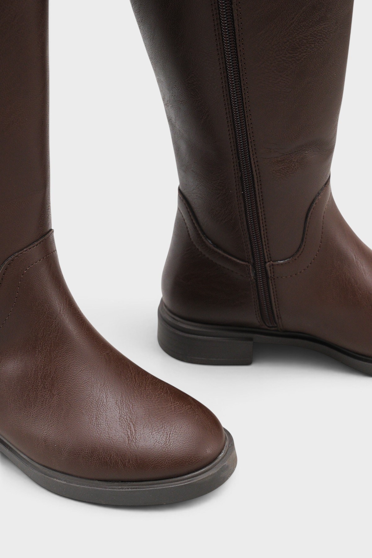 Capone Jessika Round Toe Elastic Shaft Buckle Women Brown Riding Boot