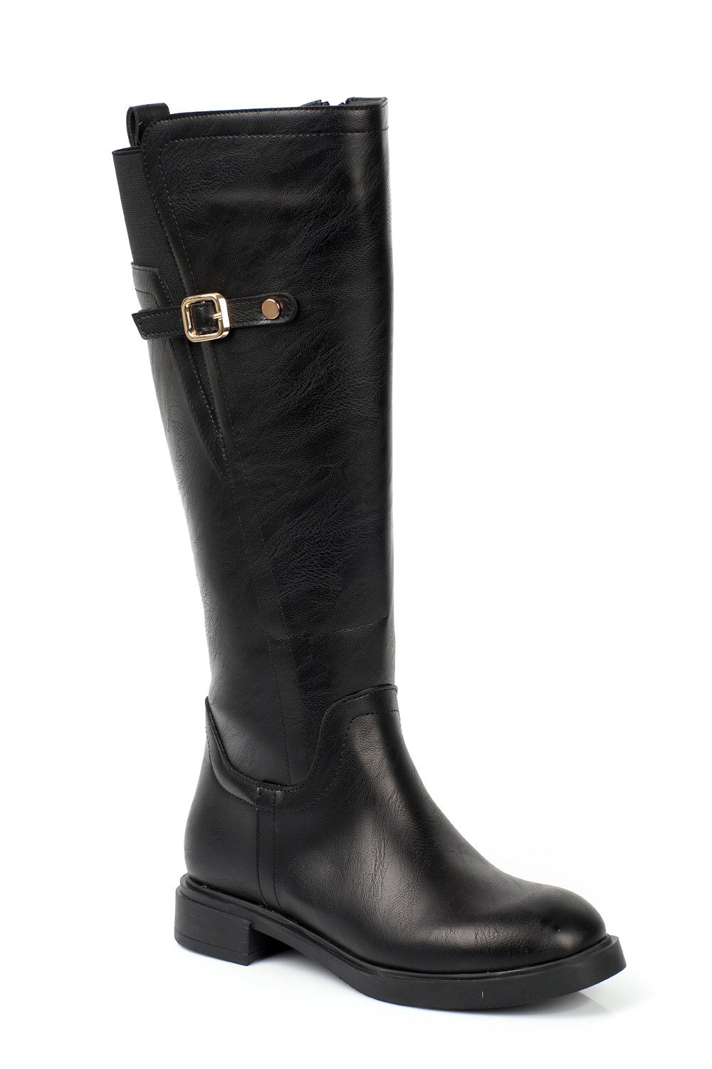 Capone Jessika Round Toe Elastic Shaft Buckle Women  Riding Boot