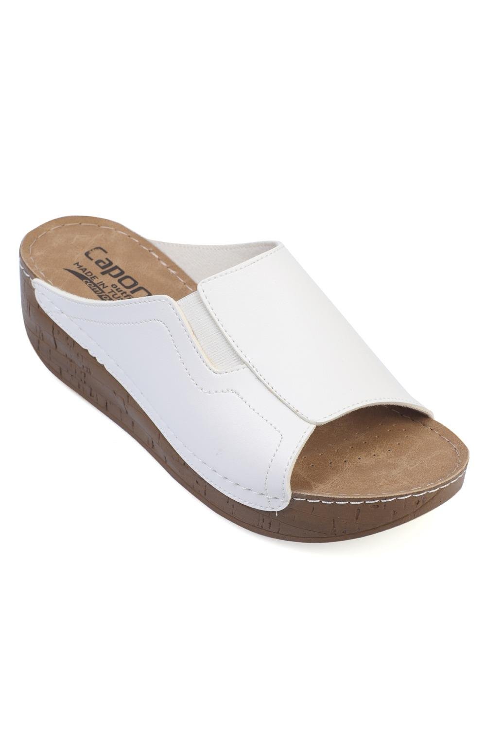 Capone Jude Z5414 Women White Slide Comfort Anatomical Sandals