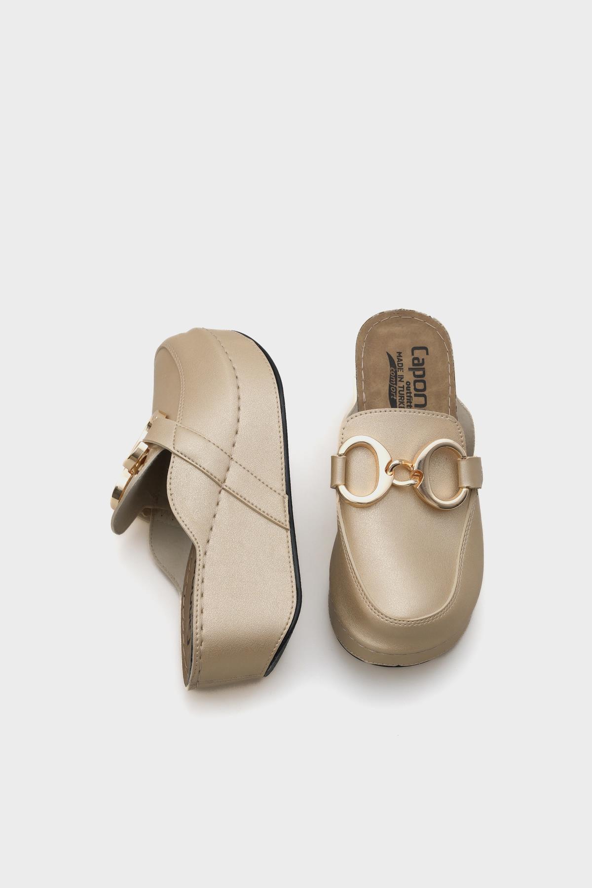 Capone Julia  Women Gold Slingback Comfort Anatomical Sandals
