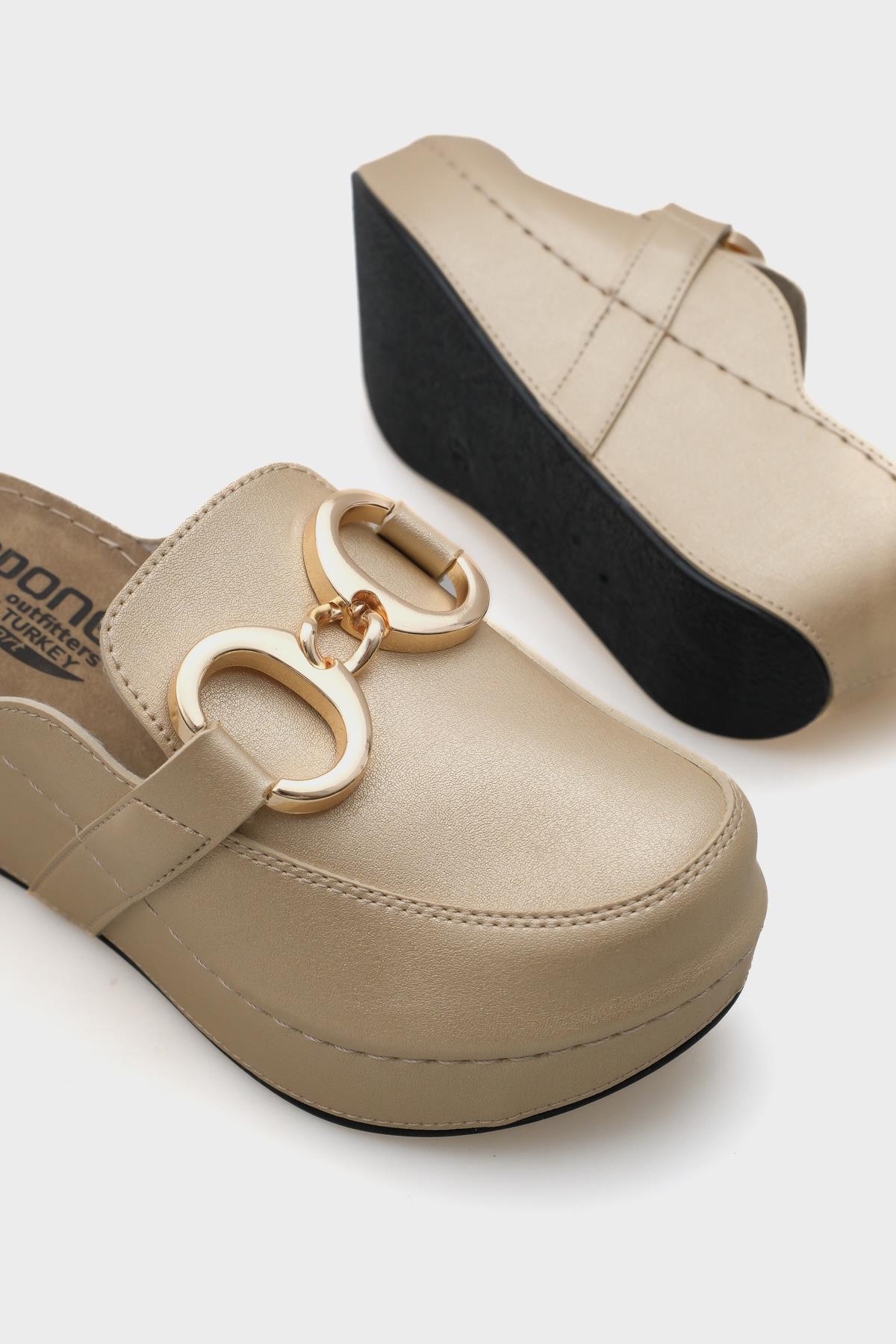 Capone Julia  Women Gold Slingback Comfort Anatomical Sandals