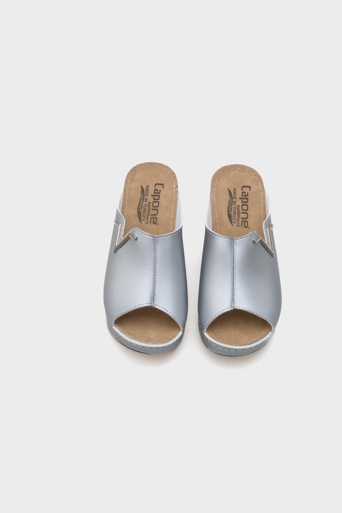 Capone Kailey 6145 Women Silver Platform V Clip Accessory Sandals