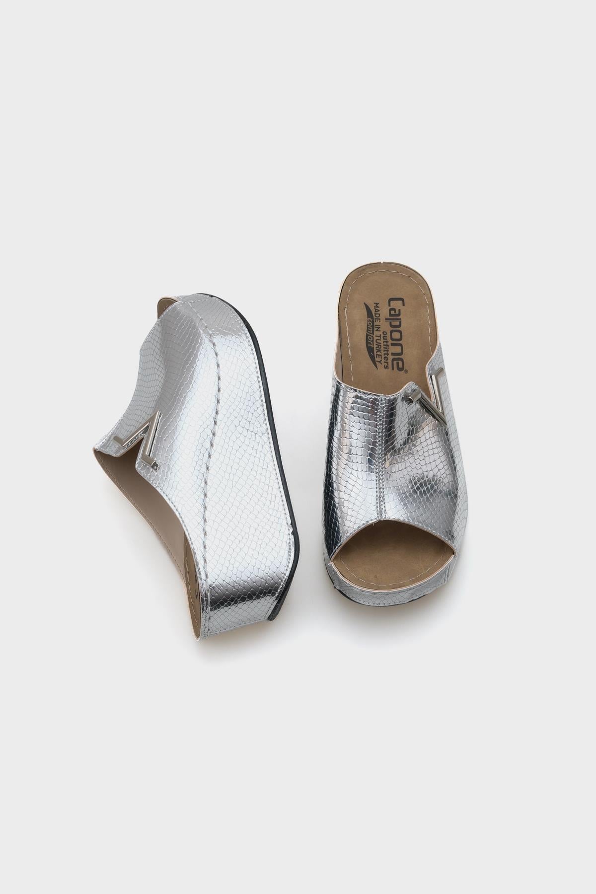 Capone Kailey 6145 Women Silver Platform V Clip Accessory Sandals