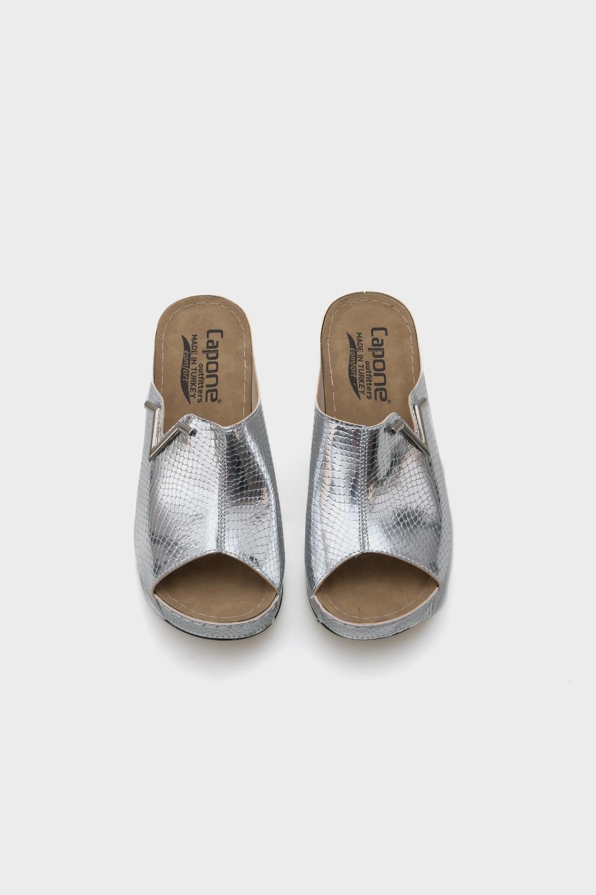 Capone Kailey 6145 Women Silver Platform V Clip Accessory Sandals