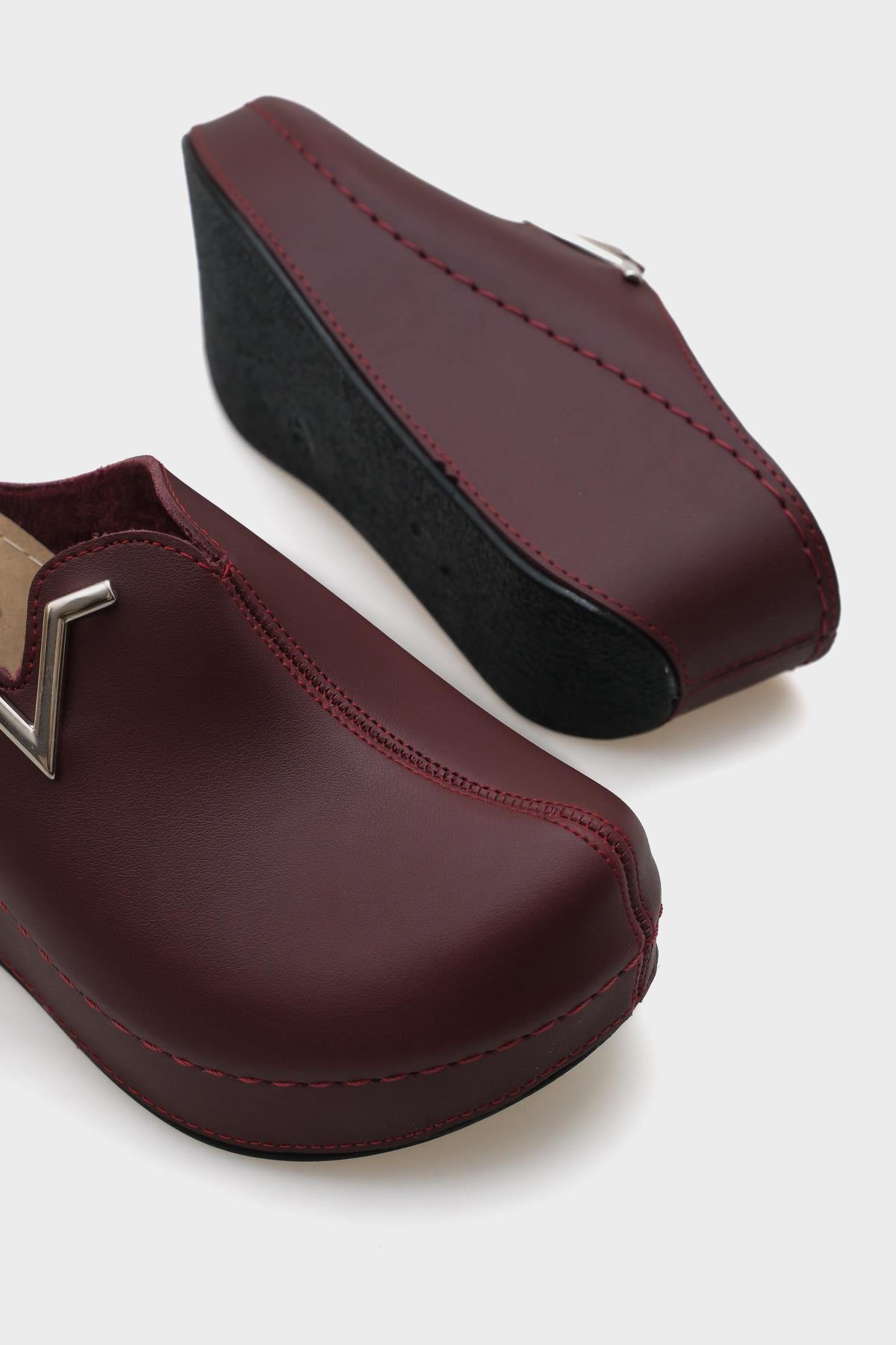 Capone Kally Z6188 Women Burgundy Platform V Clip Accessory Clog Sandals