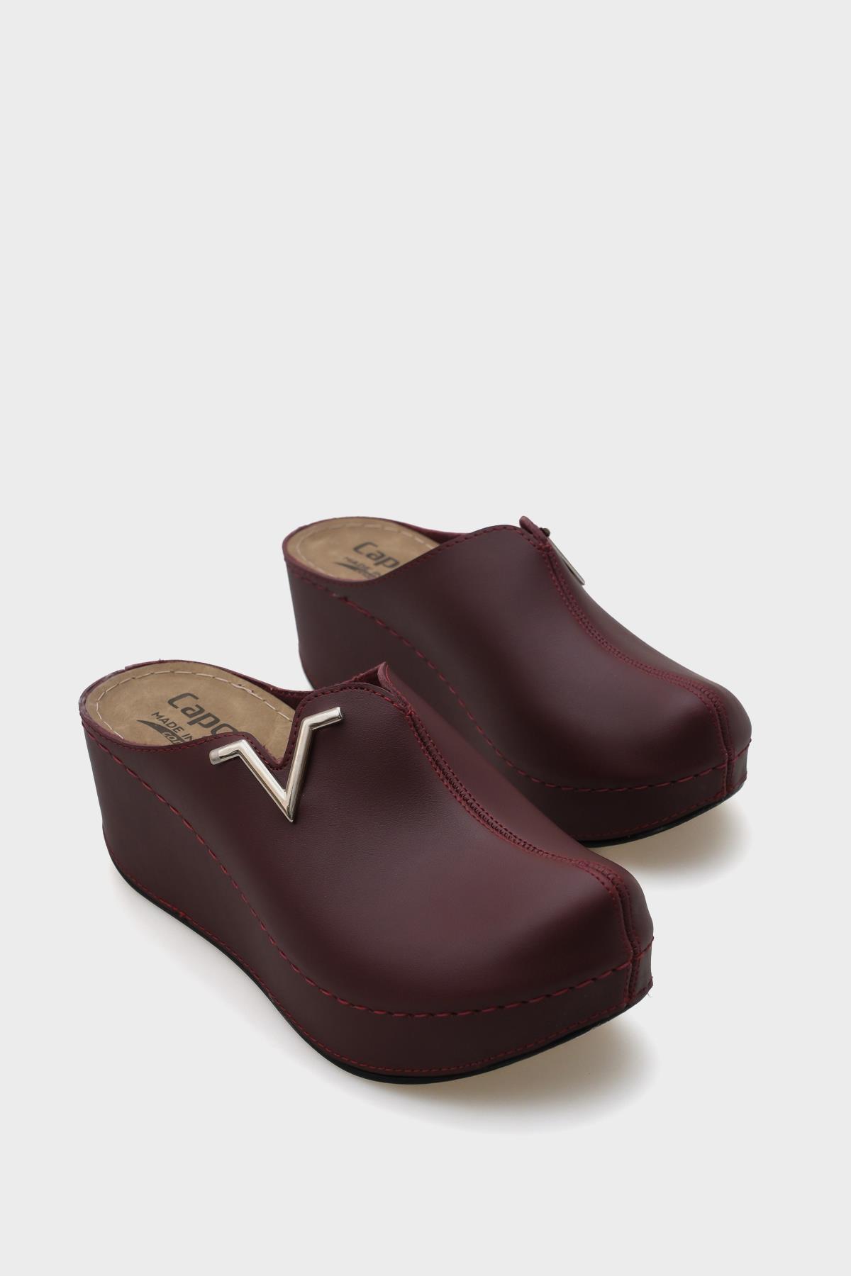 Capone Kally Z6188 Women Burgundy Platform V Clip Accessory Clog Sandals