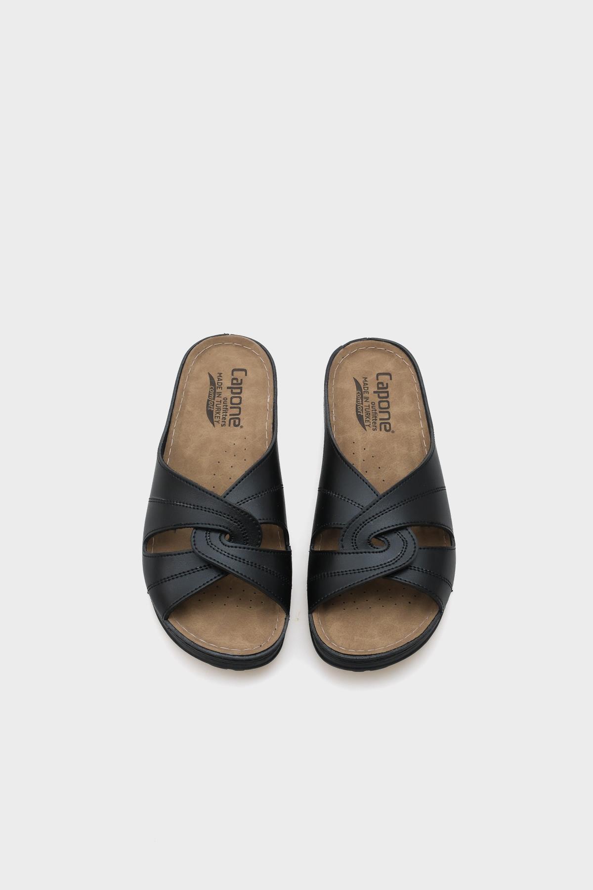 Capone Kamila 6319 Women Black Slingback Comfort Anatomical Sandals