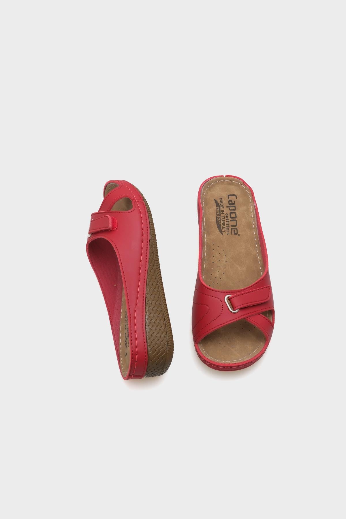 Capone Karen Z0777 Women Red Slide Comfort Anatomical Sandals