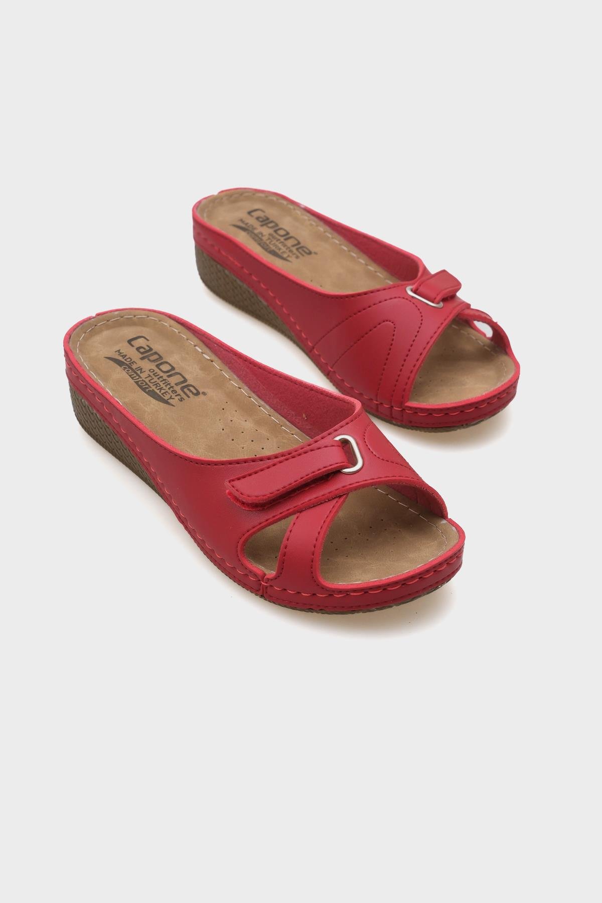 Capone Karen Z0777 Women Red Slide Comfort Anatomical Sandals