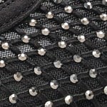 Capone Kathlene Pointed Toe Crystal Embellished Mesh Women Satin Black Wedding Ballet Flat