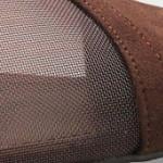 Capone Kathryn Genuine Leather Lined Pointed Toe Mid Heel Mesh Suede Look Open Back Women Sued Brown Shoe