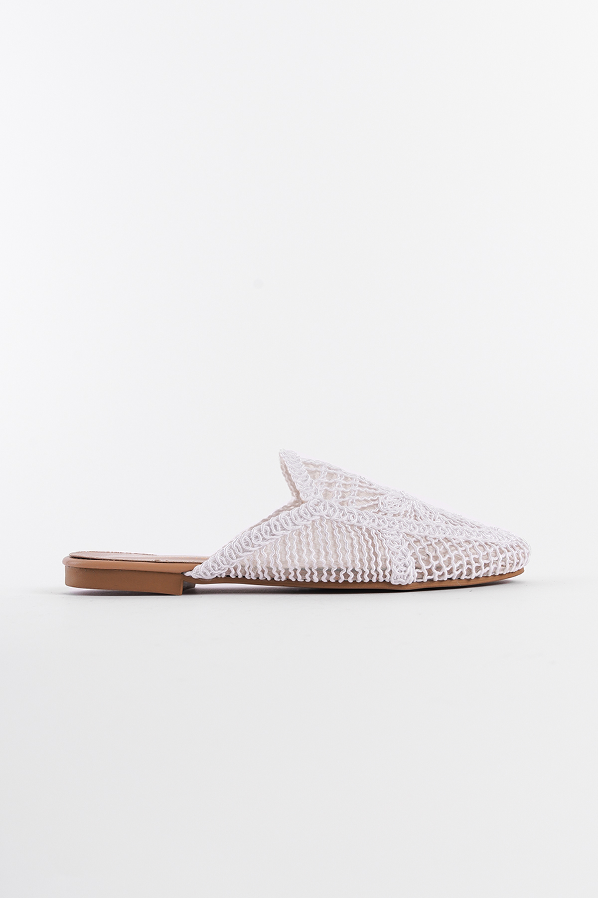 Capone Knitted Closed Toe Women White Sandals