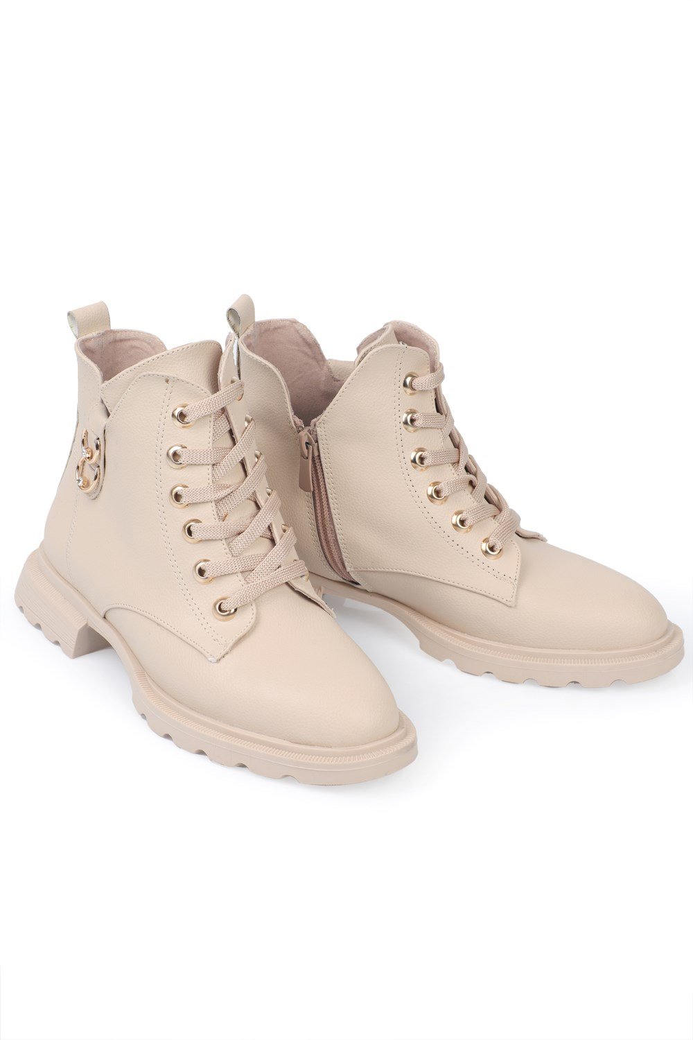 Capone Lace Up Side Zipper Metal Bouckle Woman Low Boots