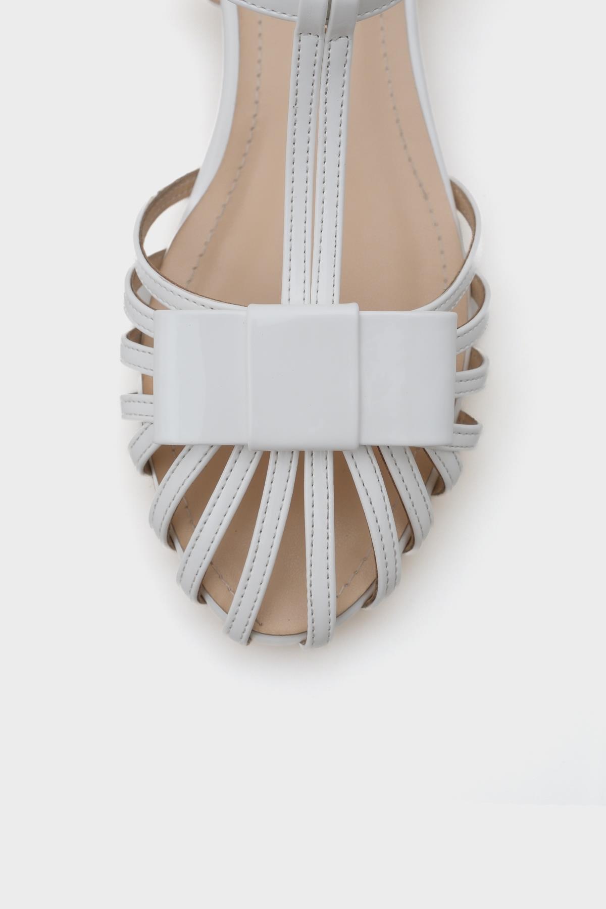 Capone Lattice Braided Women White Ballerinas