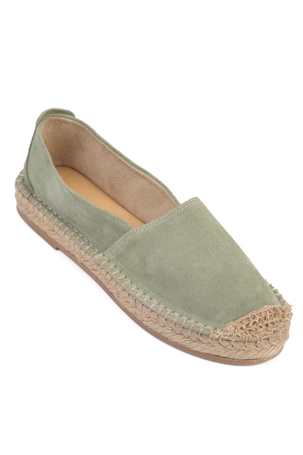 Capone Laurie Genuine Leather Suede Women Sea Green Espadrille