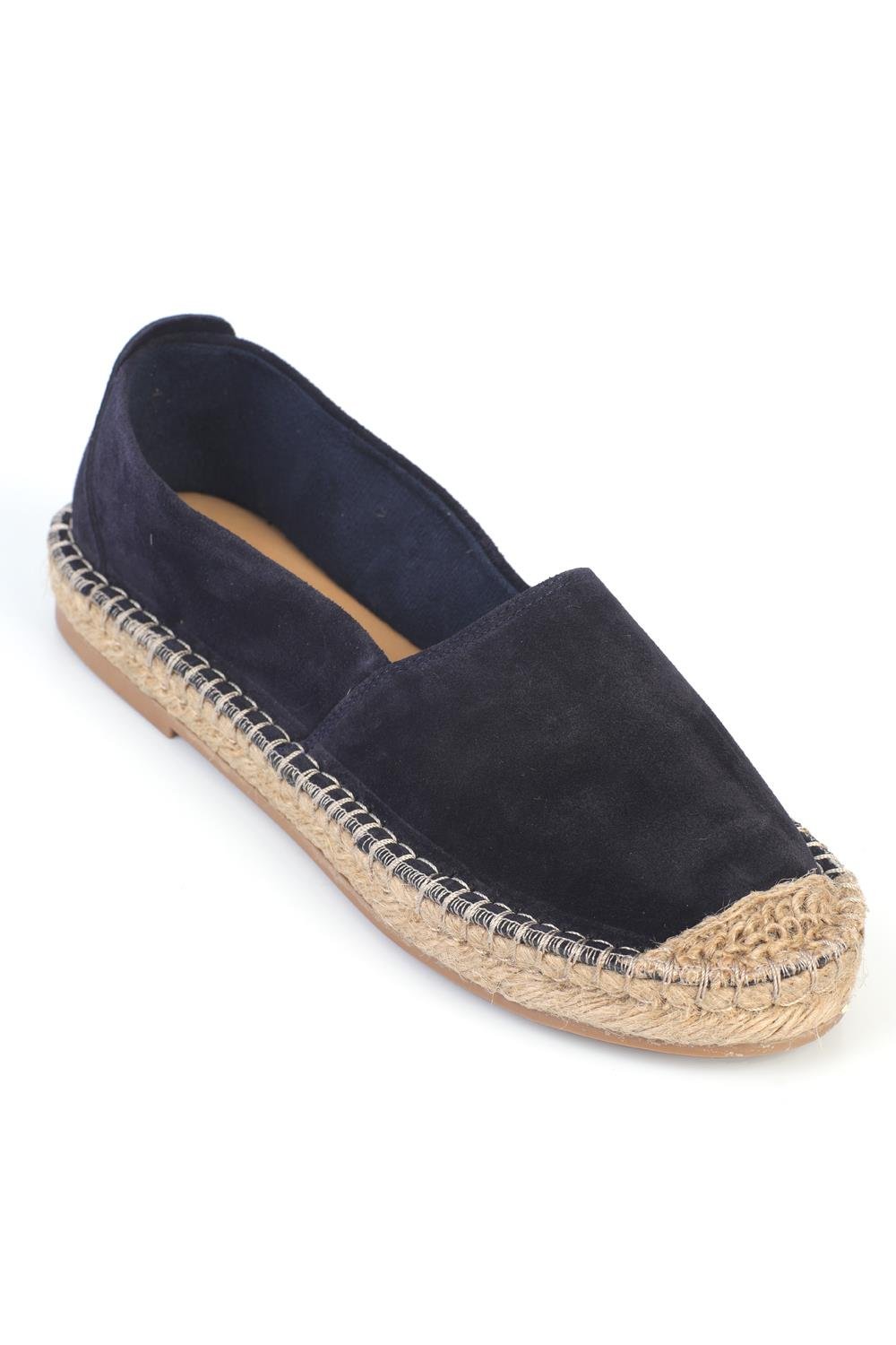 Capone Laurie Genuine Leather Suede Women Navy Espadrille