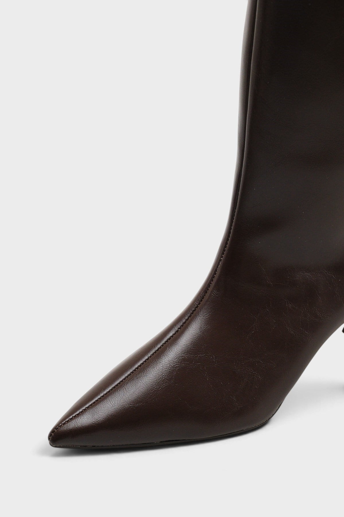 Capone Leila Side Zip Pointed Toe Elegant Mid Heel Women Brown Boot
