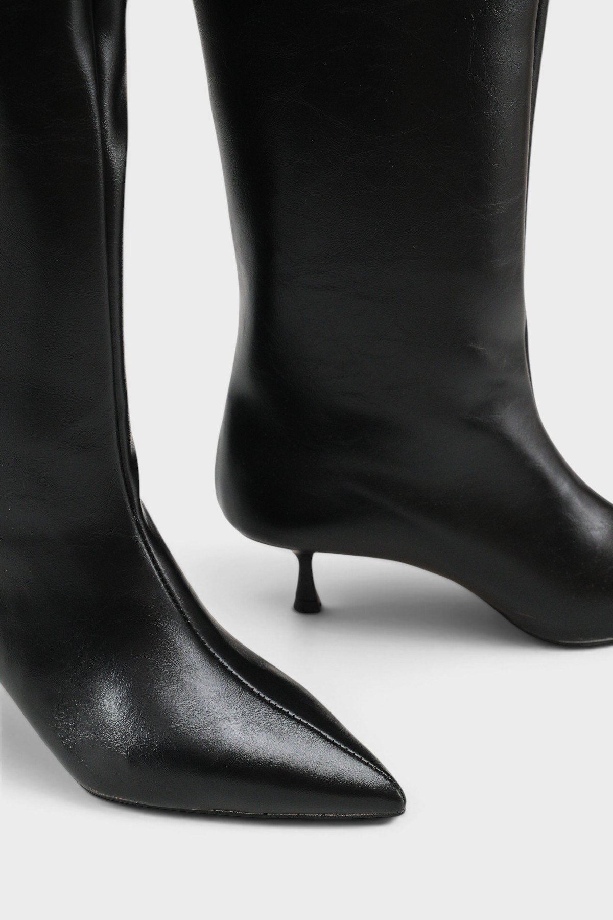 Capone Leila Side Zip Pointed Toe Elegant Mid Heel Women Black Boot