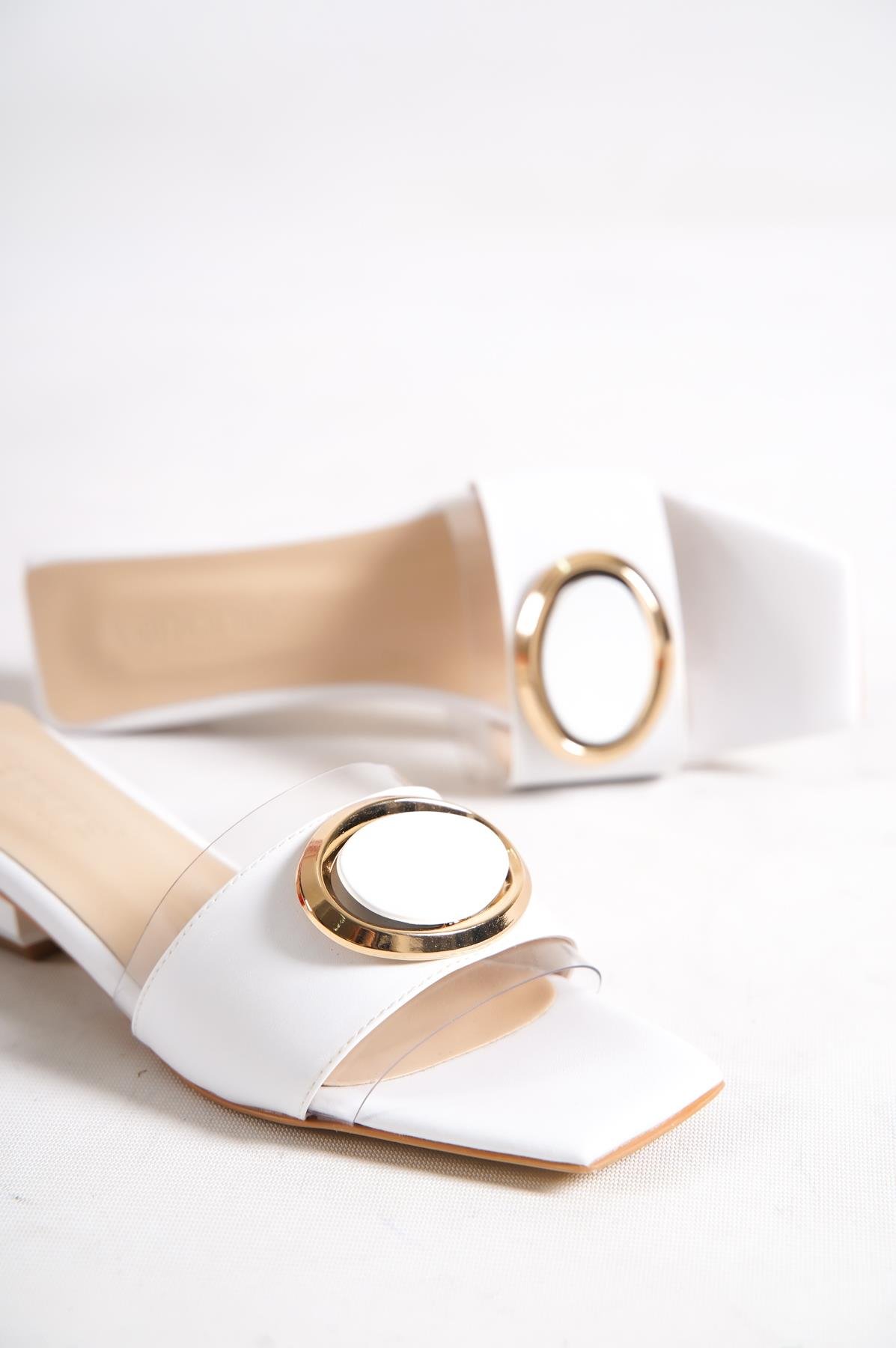 Capone Low Heel Transparent Banded Woman Sandals