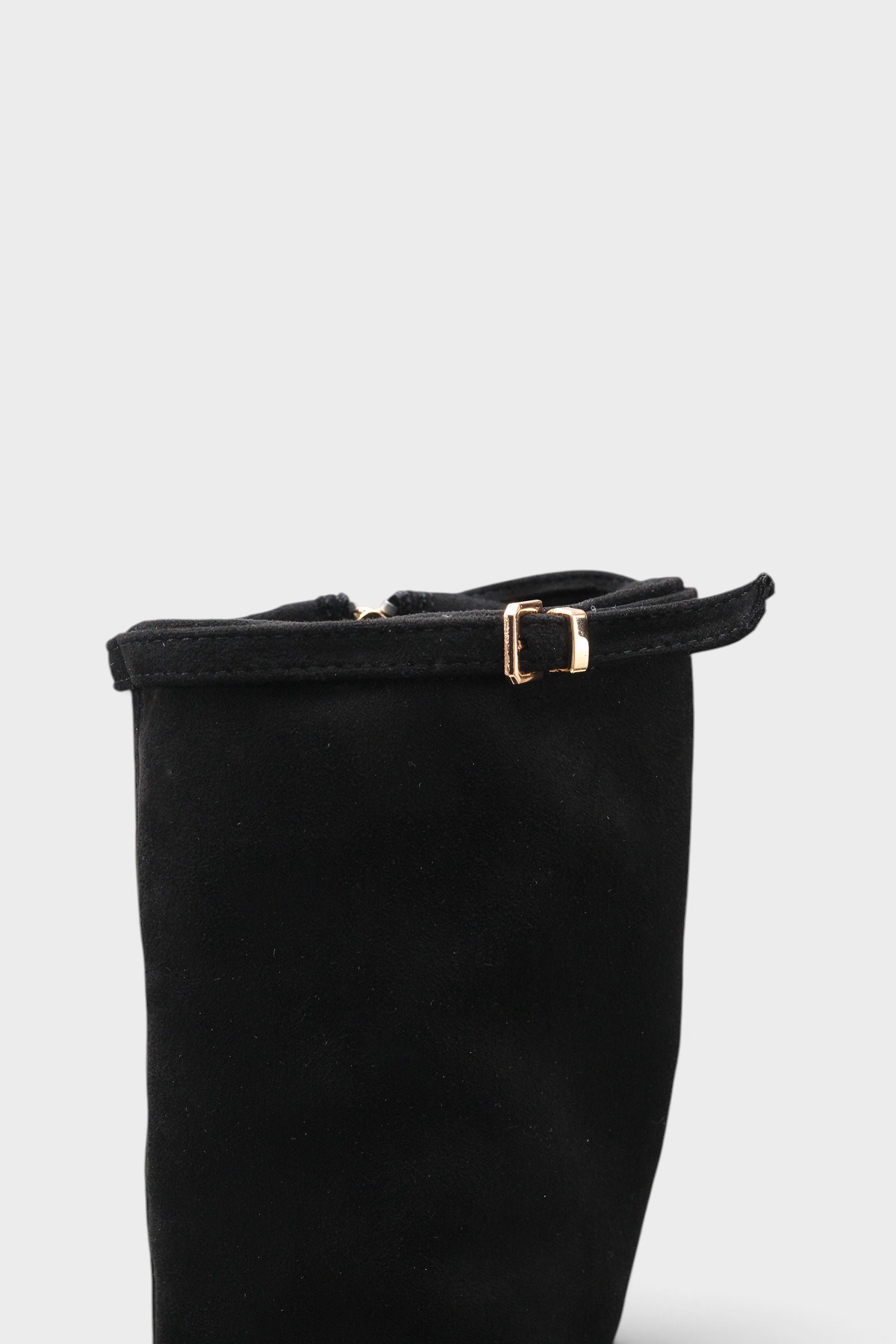 Capone Lucia Stretch Suede Look Pointed Toe Side Zip High Heel Elegant Women Black Boot