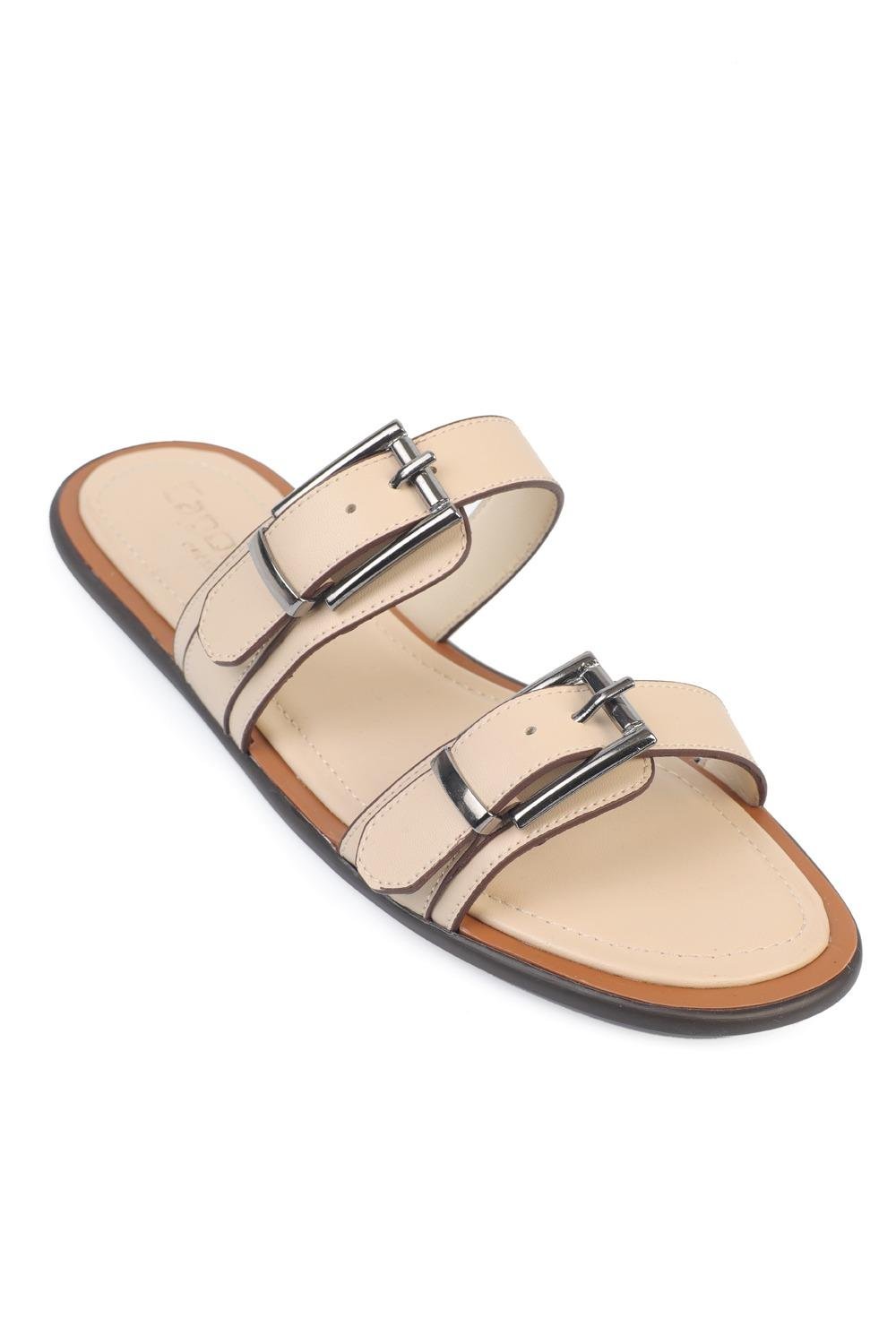 Capone Madalyn Double Buckle Flat Heel Women  Sandal