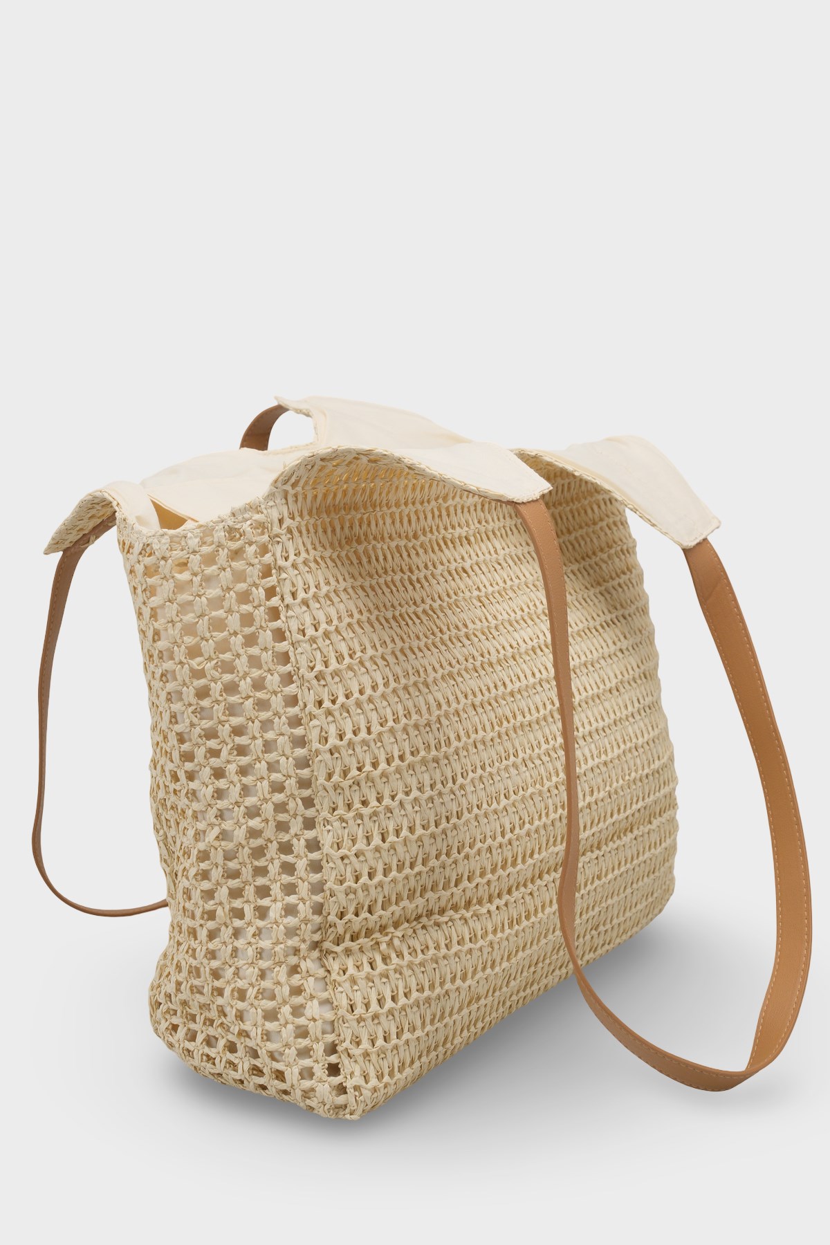 Capone Malaga Raffia Look Women Beige Shoulder Bag