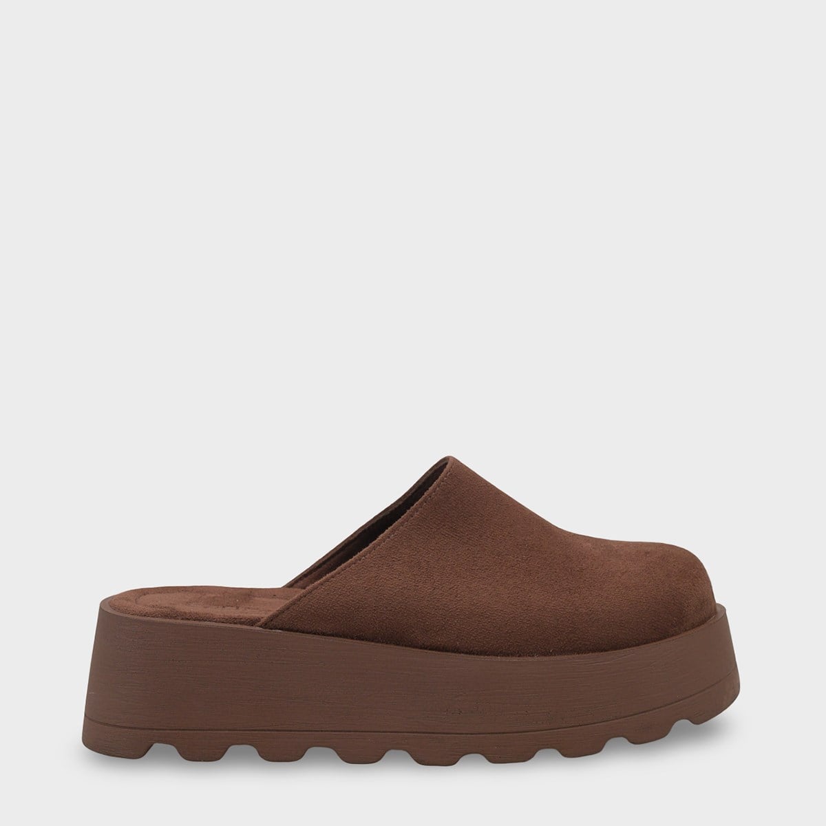 Capone Marlyn Faux Fur Suede Look Women Sued Brown Clog