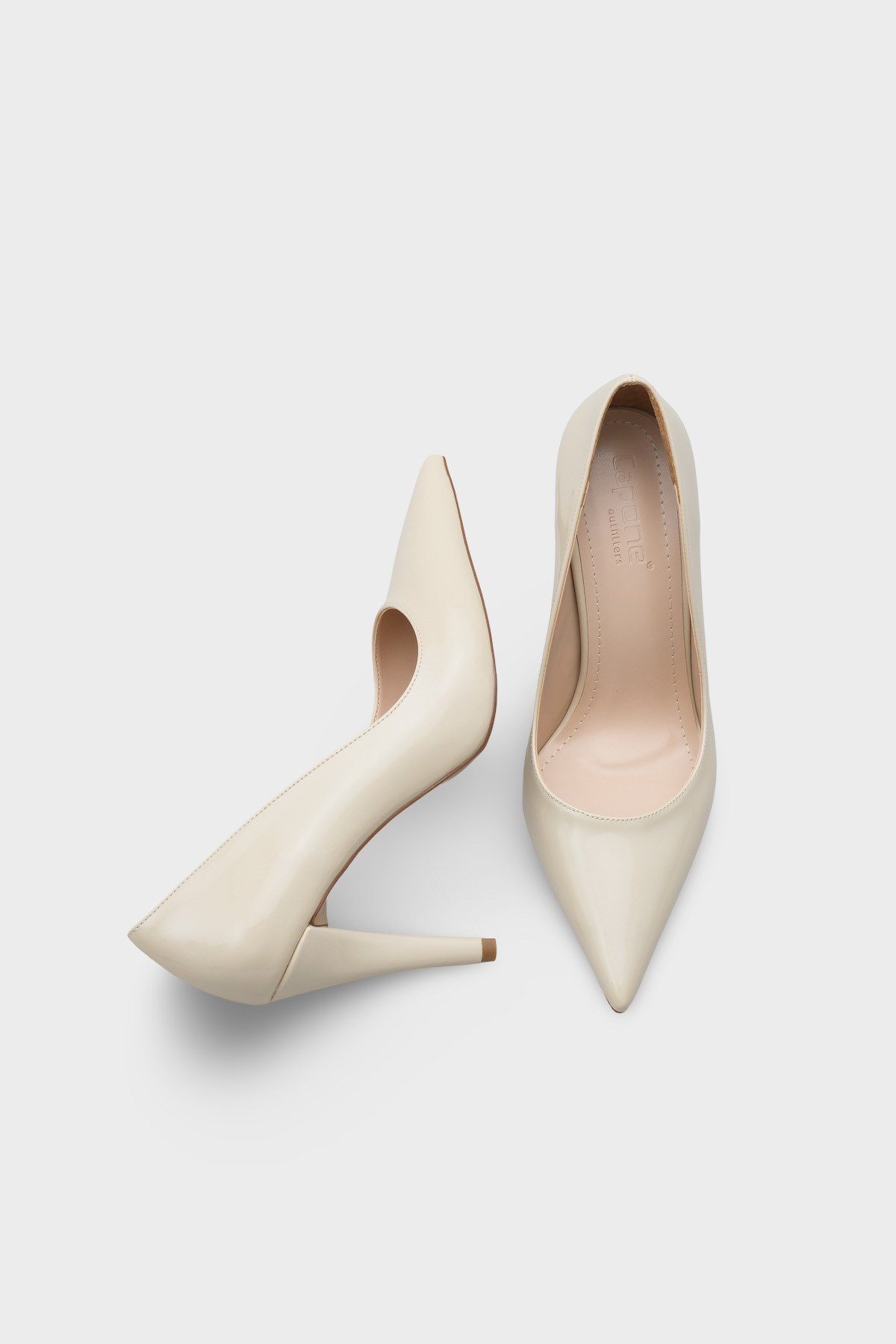 Capone Medium Heel Women Patent Ecru Stiletto