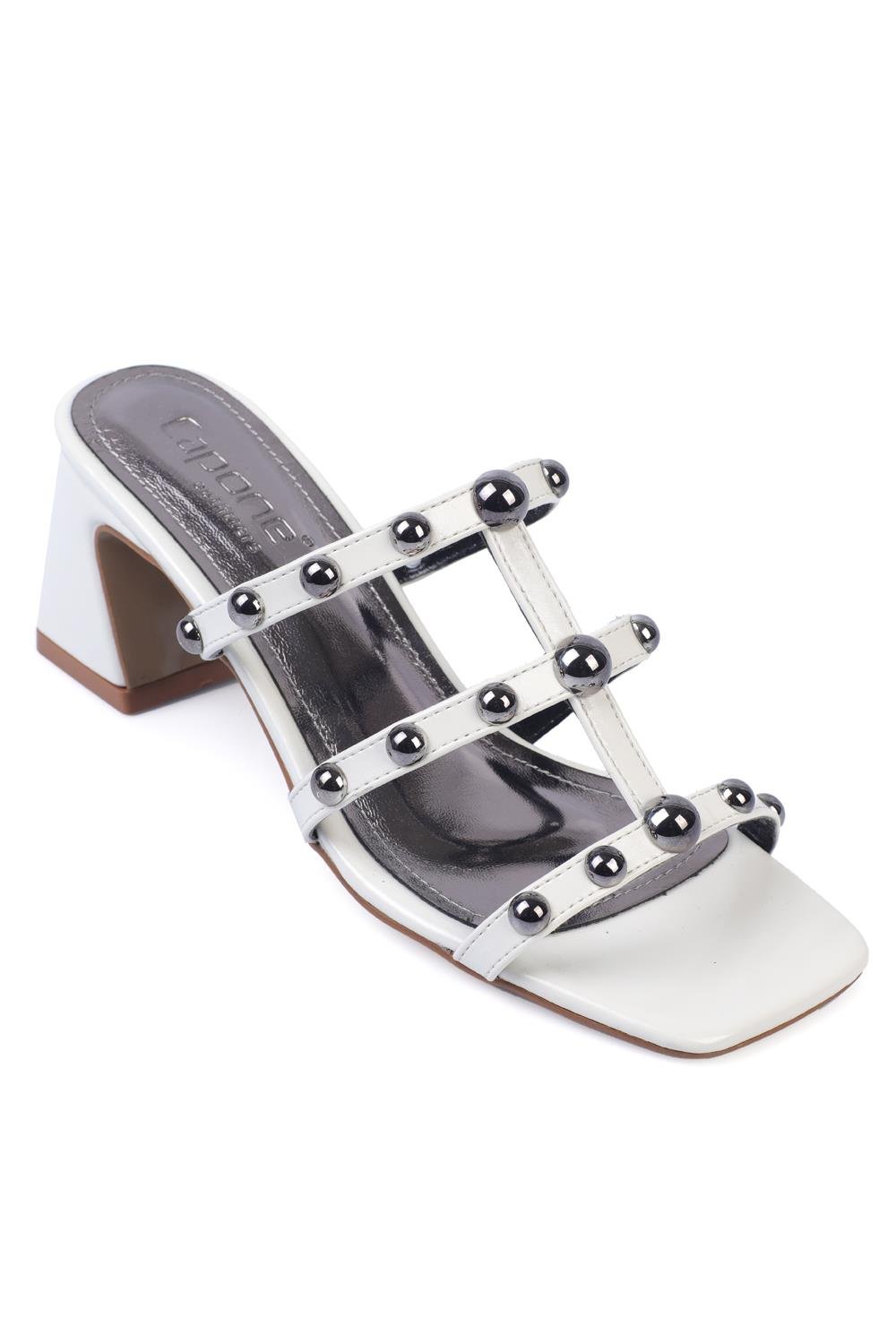 Capone Medium Heeled Strapped Metal Accessory Women  Sandals