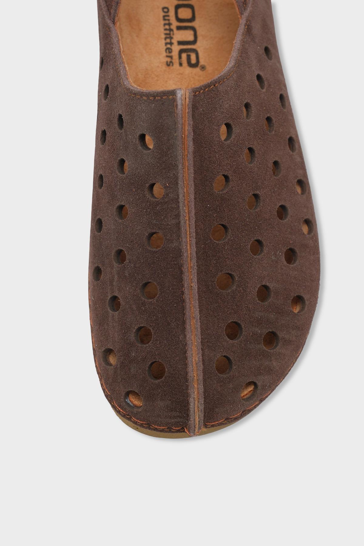 Capone Meghan Genuine Leather Soft Comfort Women Dark Brown Sandal