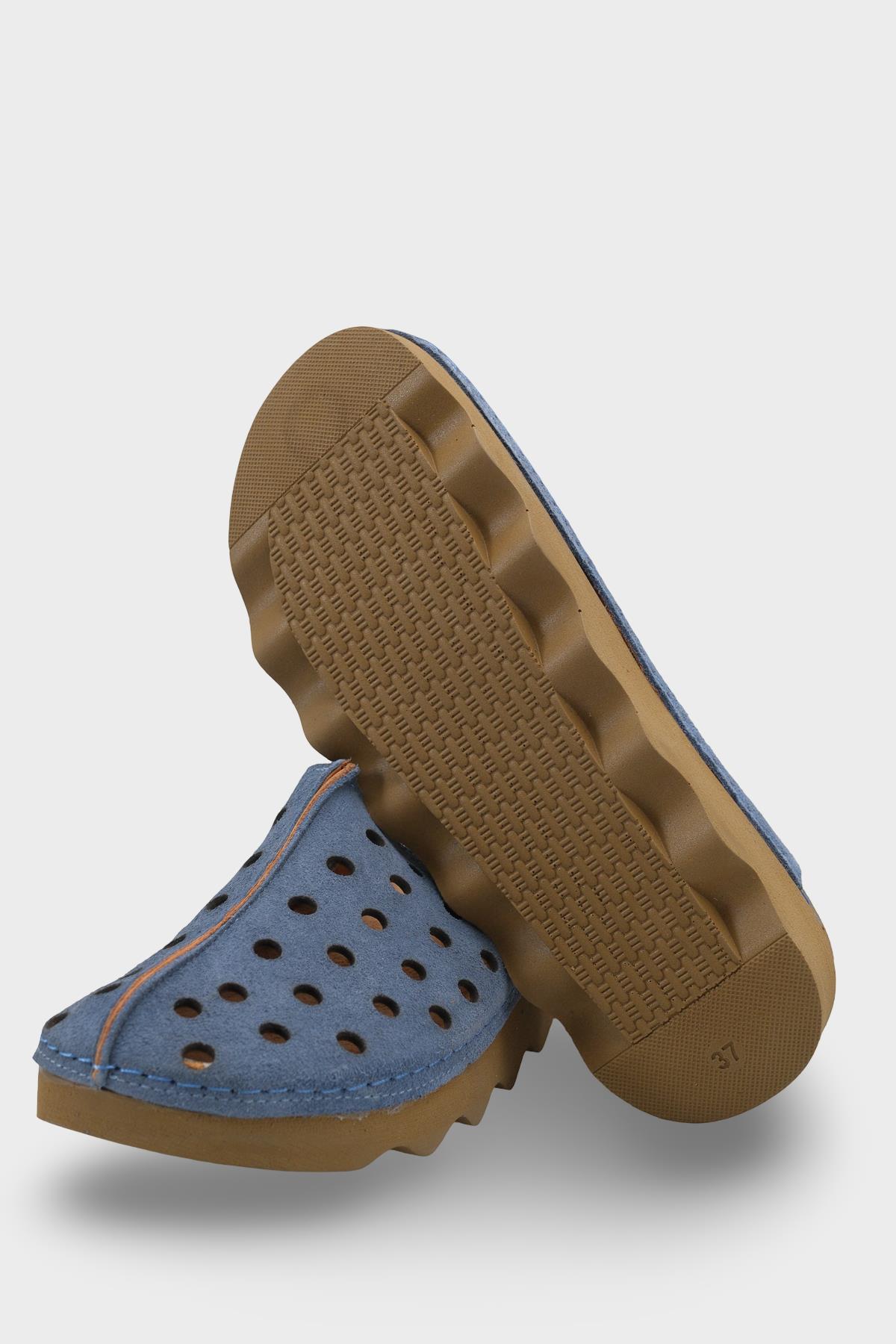 Capone Meghan Genuine Leather Soft Comfort Women Denim Blue Sandal