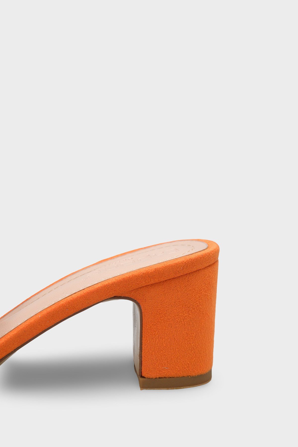 Capone Melinde Mid Heel Metal Buckle Single Band Women Orange Sandal