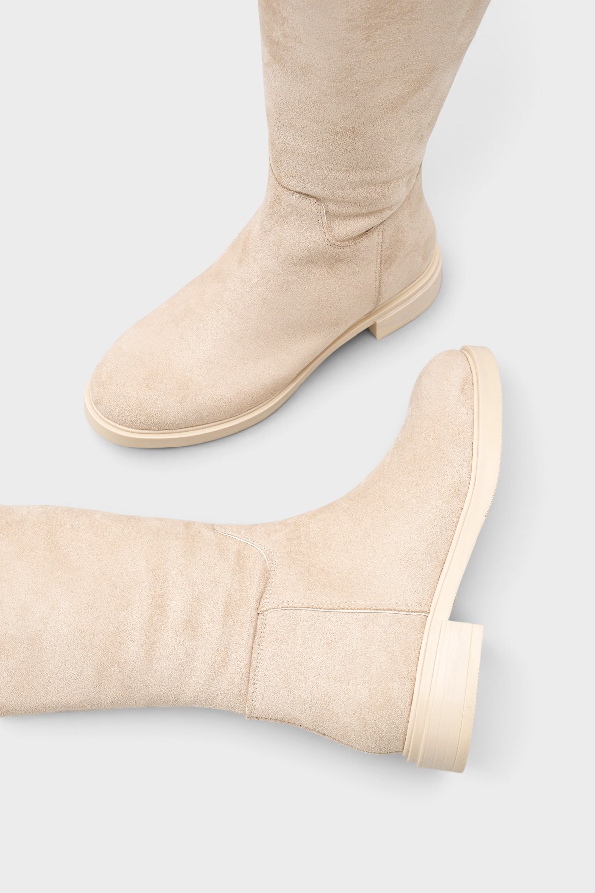 Capone Melitta Faux Fur Trim Suede Look Pull-On Women Mink Boot