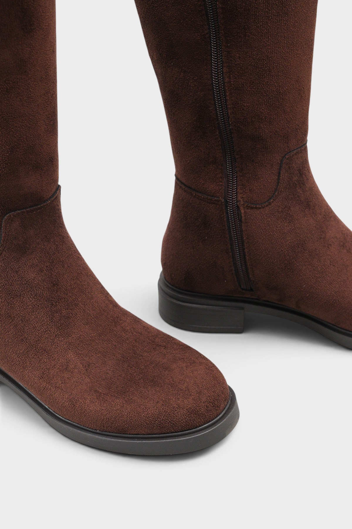 Capone Melitta Faux Fur Trim Suede Look Pull-On Women Brown Boot