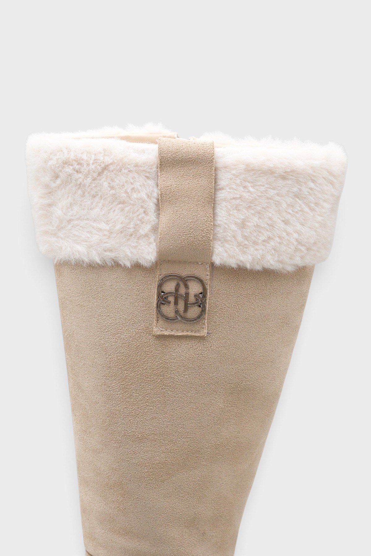 Capone Melitta Faux Fur Trim Suede Look Pull-On Women Mink Boot