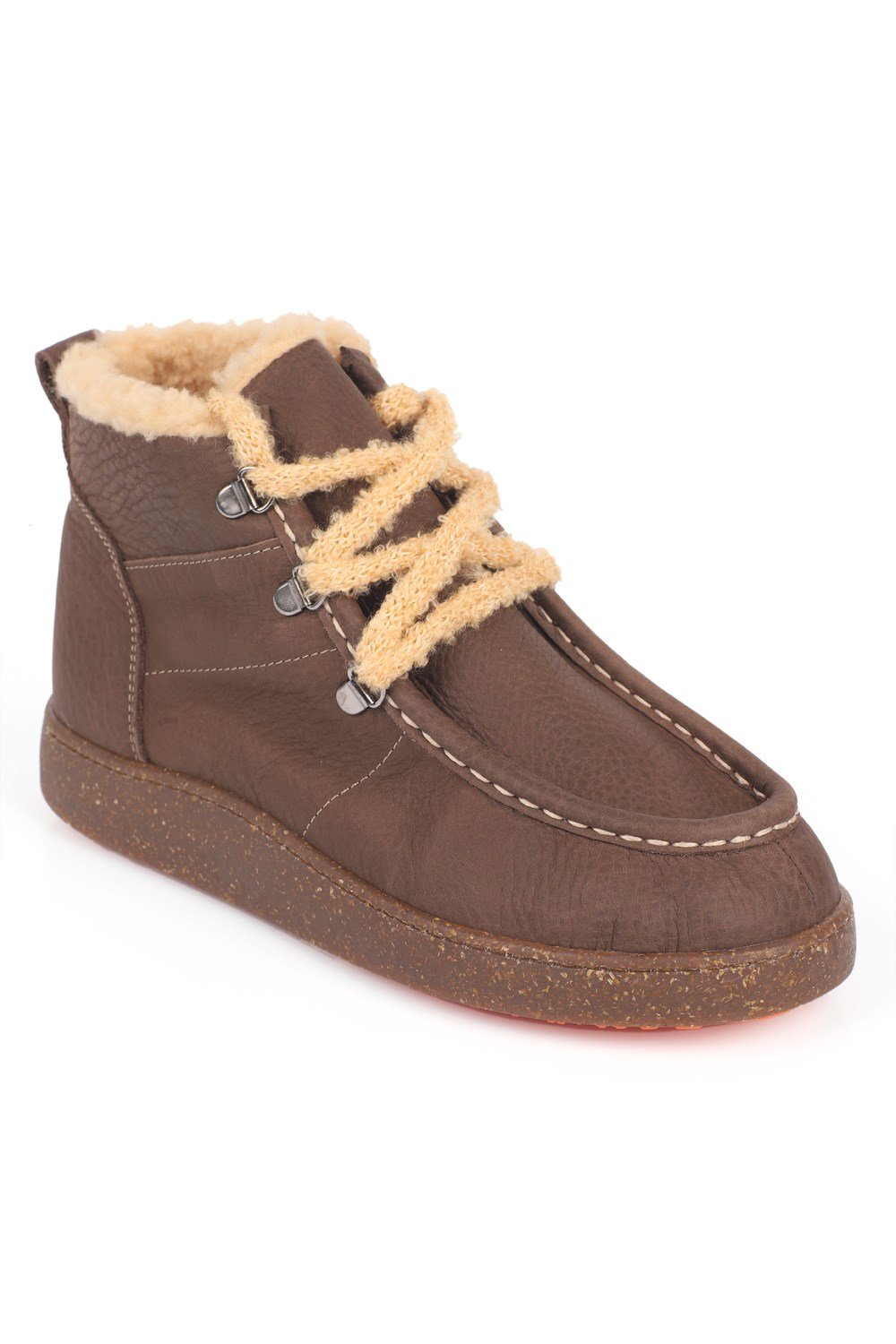 Capone Merrilee Genuine Nubuck Leather Comfort Women Brown Ankle Boot