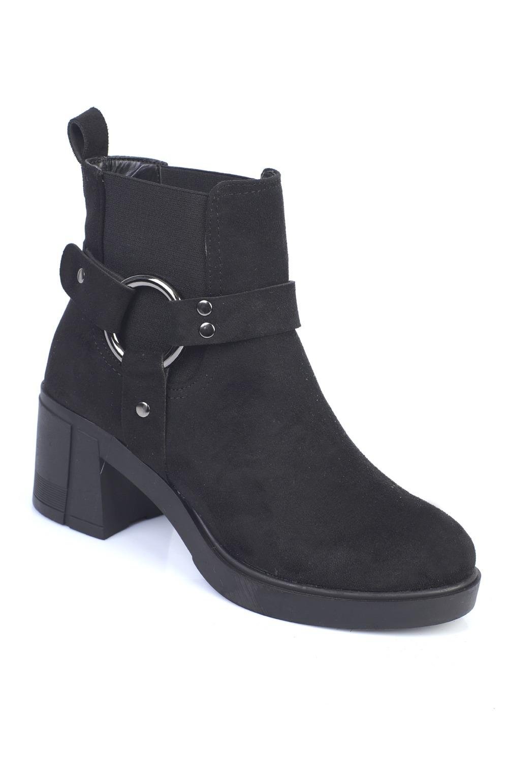 Capone Metal Buckle Women Black Boots