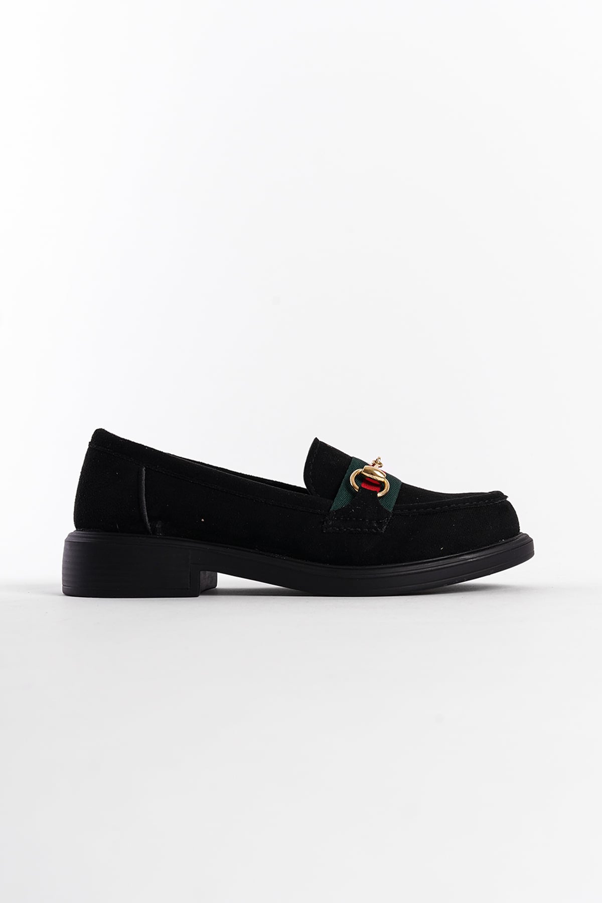 Capone Metal Buckle Women Black Loafer