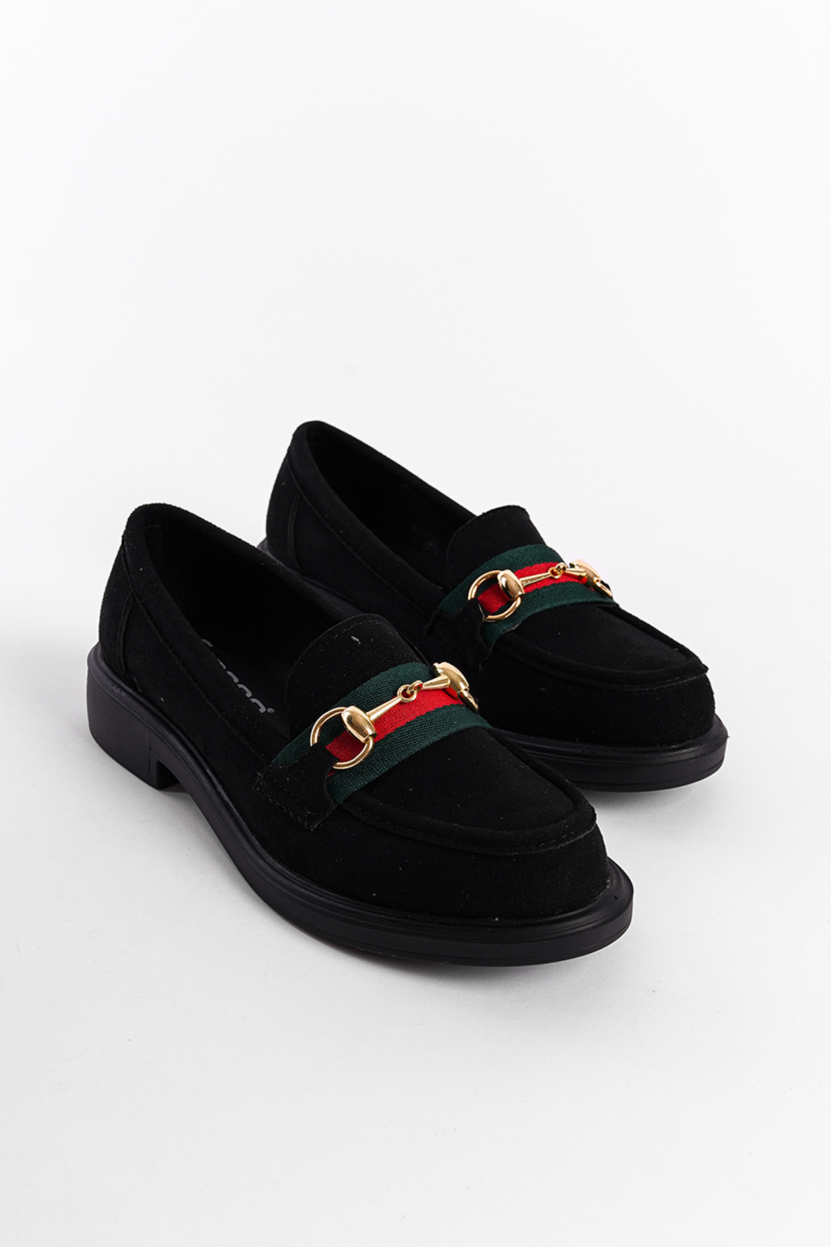 Capone Metal Buckle Women Black Loafer