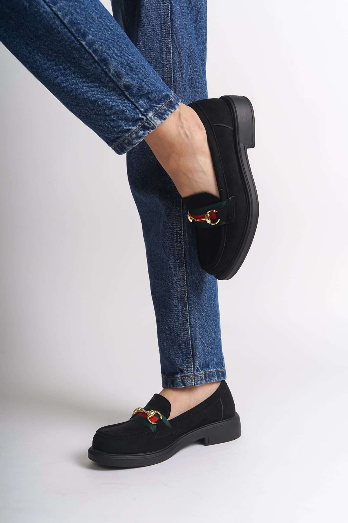 Capone Metal Buckle Women Black Loafer