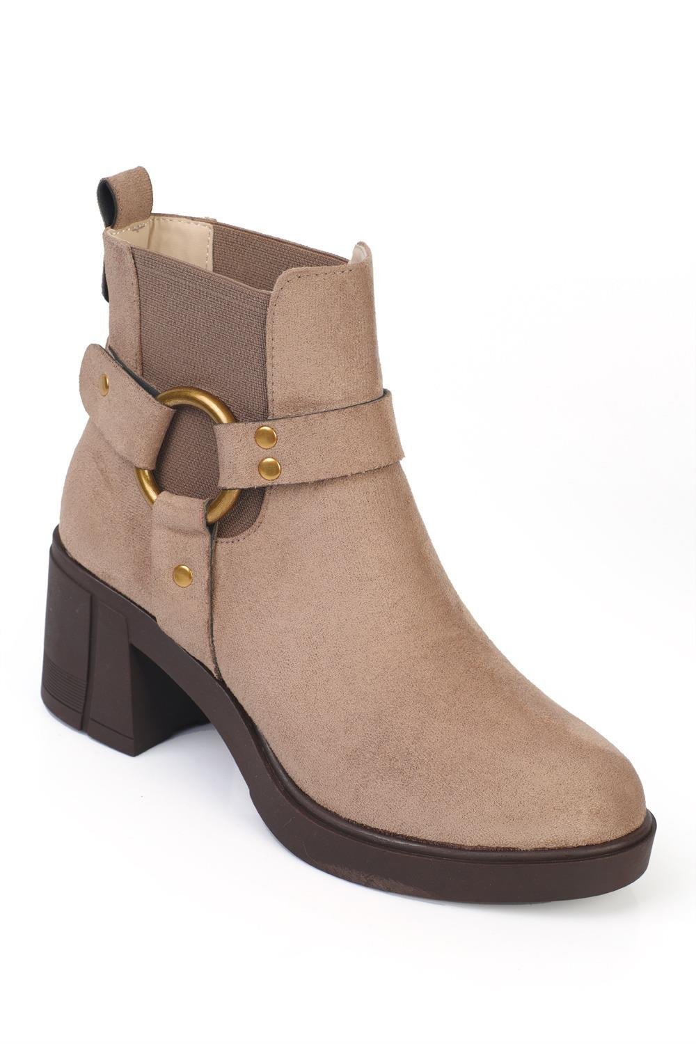 Capone Metal Buckle Women Sued Mink Boots