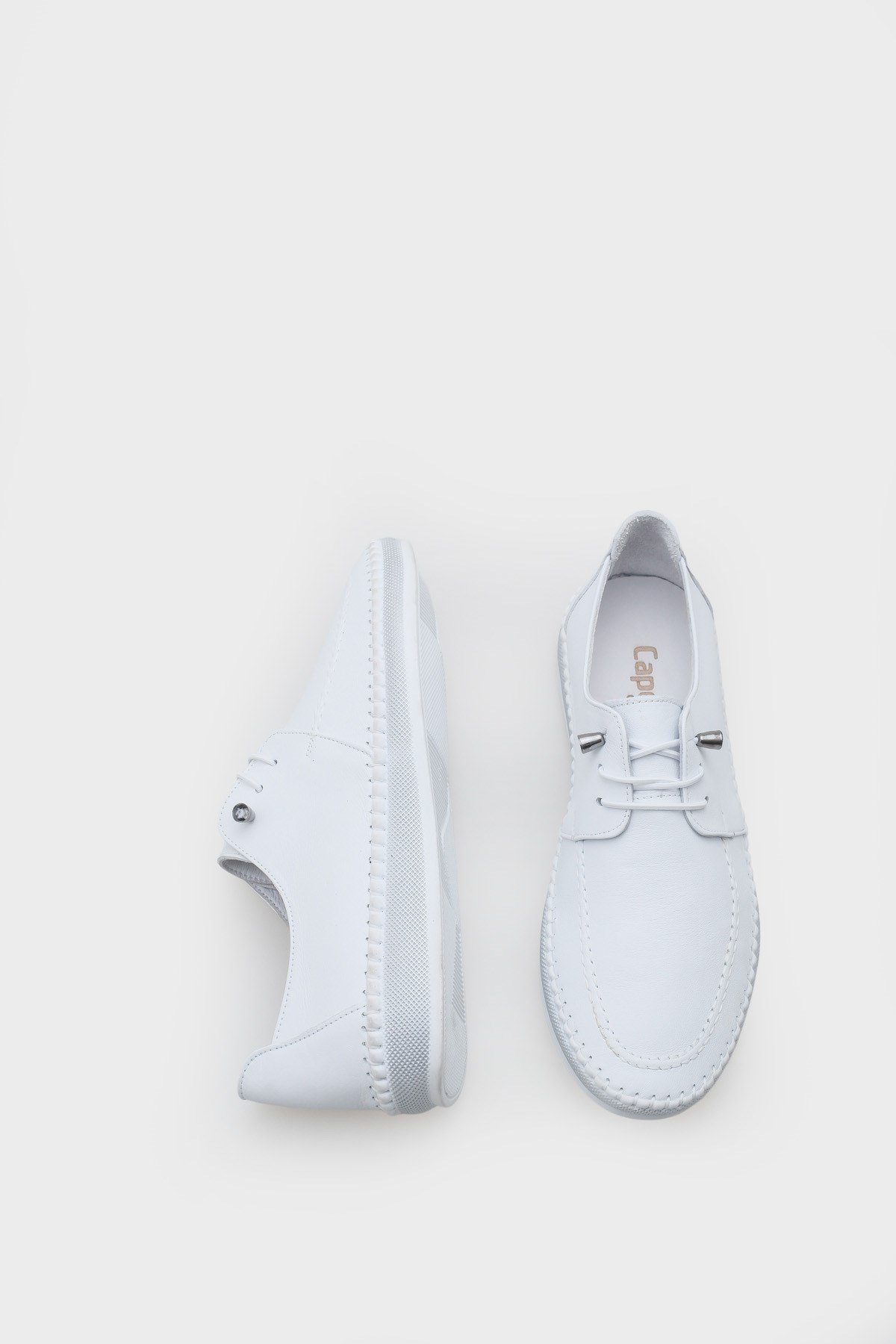 Capone Michele Genuine Leather Soft Comfort Sole Women White Ballet Flat