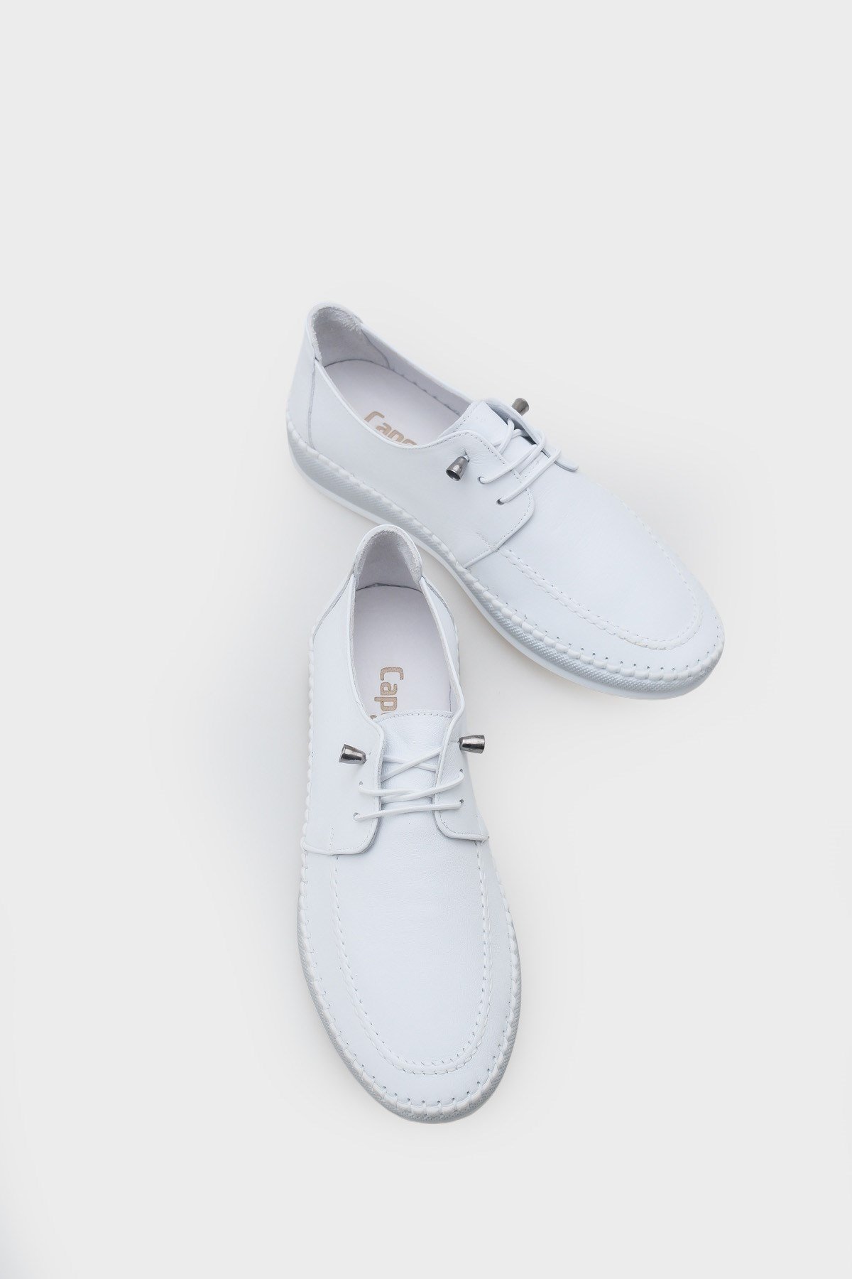 Capone Michele Genuine Leather Soft Comfort Sole Women White Ballet Flat
