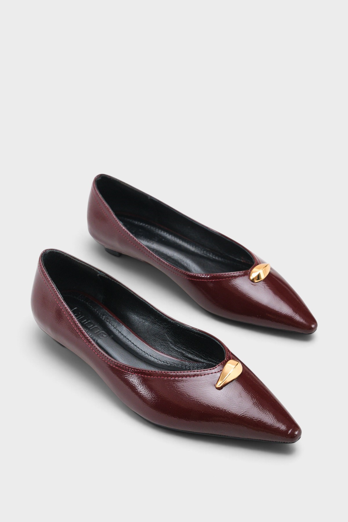 Capone Michelle Genuine Leather Pointed Toe Low Heel Elegant Women Burgundy Shoe